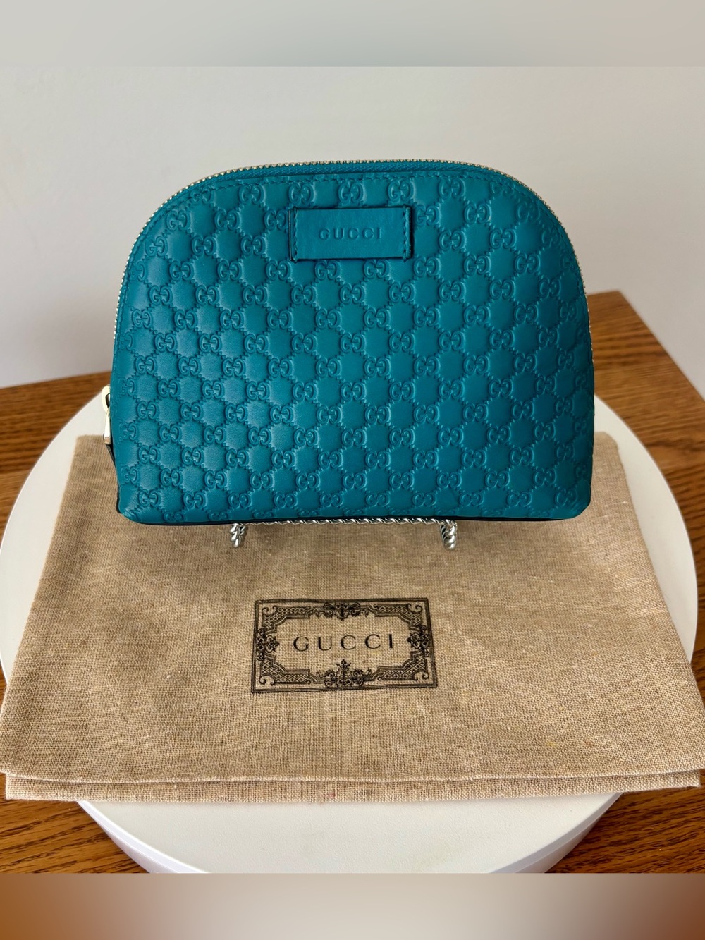 GUCCI Micro GG Sima Pouch Cosmetic Purse Authentic
